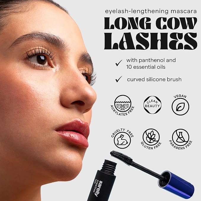 SARELLY Mascara Kit | Volume Horse Lashes + Long Cow Lashes | Waterproof, Volumizing & Lengthening | Vegan & Cruelty-Free