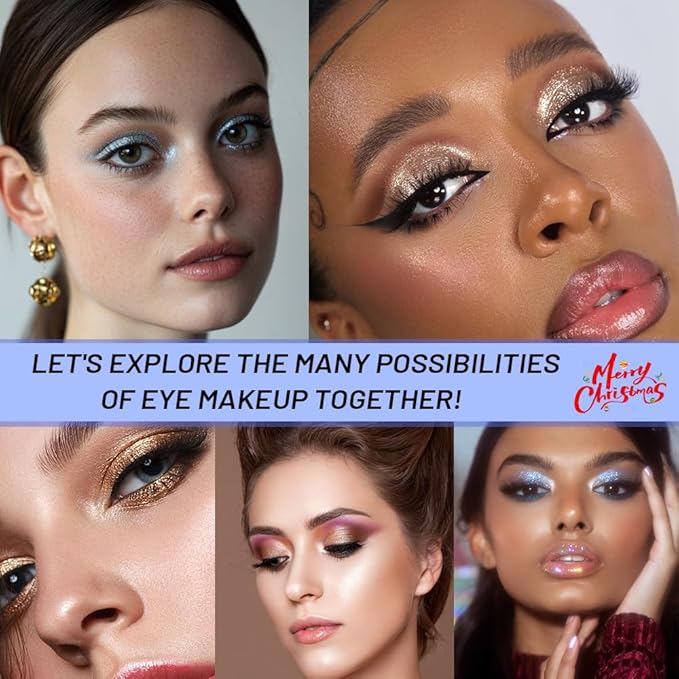 Pressed Single Eyeshadow Makeup,Ice Blue Sparkle Highly Pigmented Monochrome Eye Shadow Palette, Waterproof Neutral Powder, sombras para ojos, Lightweight Blendable, #07 Ice Blue