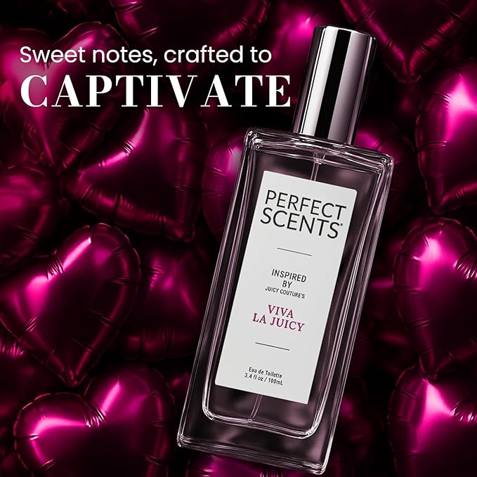 Perfect Scents Fragrances, Inspired by Juicy Couture’s Viva La Juicy, Women’s Eau de Toilette, CLEAN, Vegan, Paraben-Free, Phthalate-Free, Never Tested on Animals, 3.4 Fluid Ounces