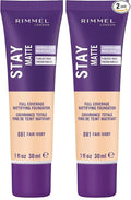 Rimmel London Stay Matte Liquid Mousse - 081 Fair Ivory - Foundation, Lightweight, Shine Control, Oil-Free, 1oz (Pack of 2)