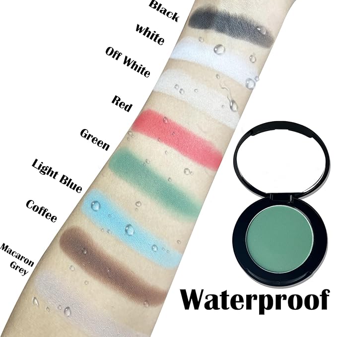 MEICOLY Single Green Eyeshadow Palette with Mirror,St Patricks Day Matte Green Eye Shadow for Elphaba,Pressed Powder Eyeshadow,High Pigment,Long Wear,Waterproof,Spirit Day Wear Eye Makeup