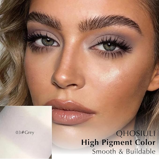 Grey Matte Eyeshadow Palette, Mini Monochrome Eye Shadow for Older Women, High-Pigment Cream Smoky Eyeshadow Powder Compact sombras para ojos, Naturing-Looking Smooth Blendable Color