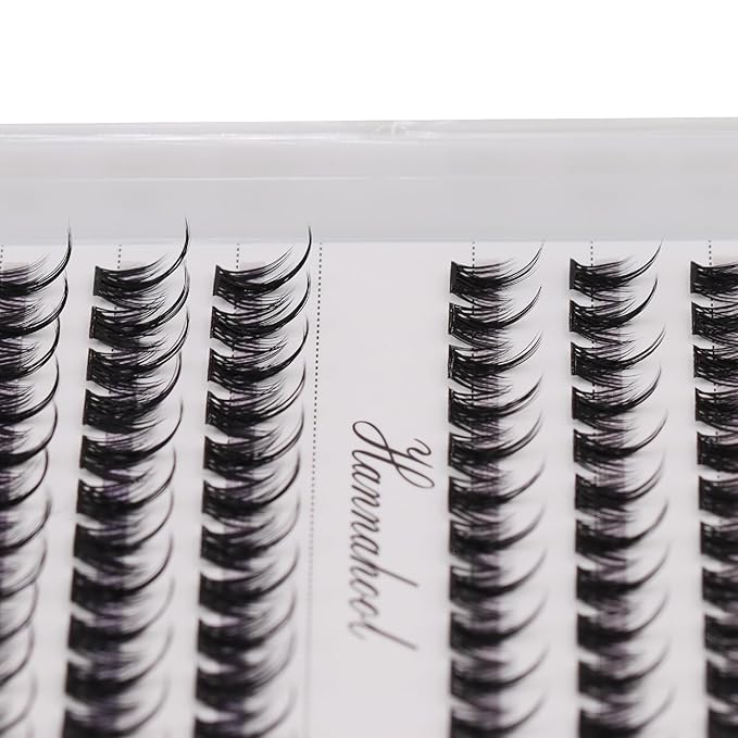 12rows-Large Tray Mixed 8-10-12-14-16mm/Mixed 14-15-16mm/Mixed14mm-16mm/Mixed 18-20mm Wide Stem Individual False Eyelashes Dramatic Black Cluster Eyelashes (MY008-10-12MM MIX)