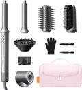 Easywave 7 in 1 Hair Dryer Brush: 110,000 RPM High-Speed Blow Dryer with Negative Ions for Frizz-Free Styling Fast Drying Auto Curling Volumizing Straightening, Hot Air Brush with Travel Bag
