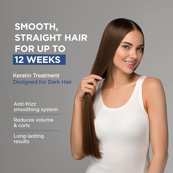 KATIVA Brazilian Keratin Hair Straightening Treatment Brunette, 12 Weeks Smooth Hair at Home, Anti Frizz Smoothing System, Hyaluronic Acid & Argan Oil, Formaldehyde Free