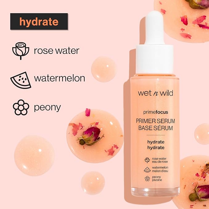 wet n wild Prime Focus Primer Serum for Face, Hydrating for Dry Skin, Makeup Primer Serum (Pack of 2)