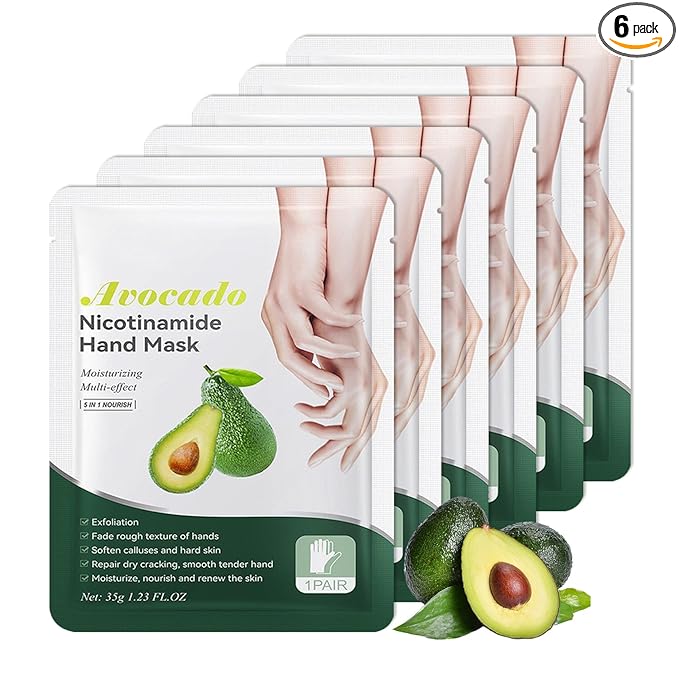 6 Pairs Hand Masks Moisturizing Gloves, Hydrating Hand Mask Moisturizer Gloves Care for Dry Cracked Hands, Smooth Long Lasting Soft Firming Hand Mask Gift Set for Men Women（K