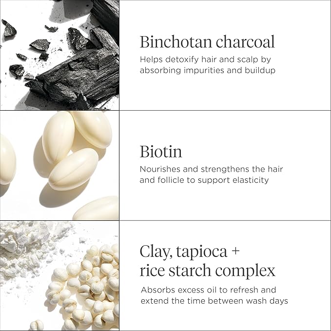 Briogeo Scalp Revival Charcoal + Biotin Dry Shampoo | Non-Aerosol Powder for Oily Roots | Detoxifying Dry Shampoo for All Hair Types | Vegan & Cruelty Free | 1.7 oz.