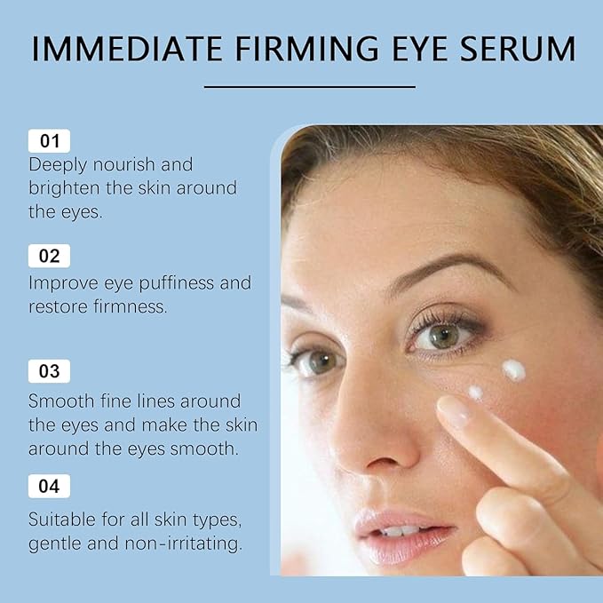 Instant Firming Eye Serum,Visibly Reduces Under-Eye Bags, Wrinkles, Dark Circles, Fine Lines & Crow's Feet Instantly,Anti-Aging Formula for Under Bags and Wrinkles,10ml（2PCS）