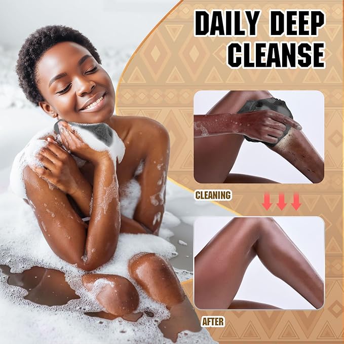 4PCS African Net Sponge - Exfoliating Bath Scrubber for Face/Body, Portable Travel Pack, Durable & Mild Exfoliation(Light Purple,Gray,Sky Blue,Black)