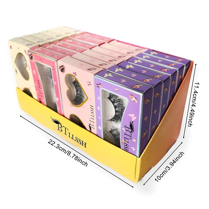 24 Pairs Cross Artificial eyelashes Fluffy False Eyelashes 4 Style Natural Look Volume Lashes Handmade Full Strip Dramatic 3D Lashes Makeup At home