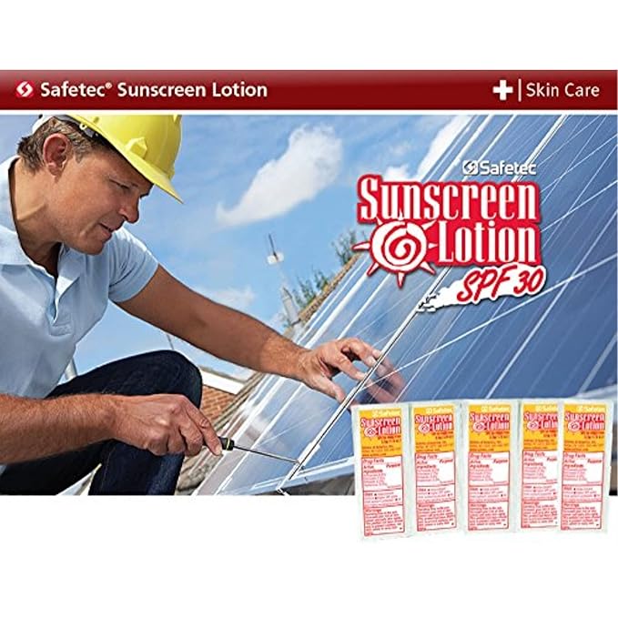 Safetec Sunscreen Lotion 100 Packets SPF30+ and PABA-free