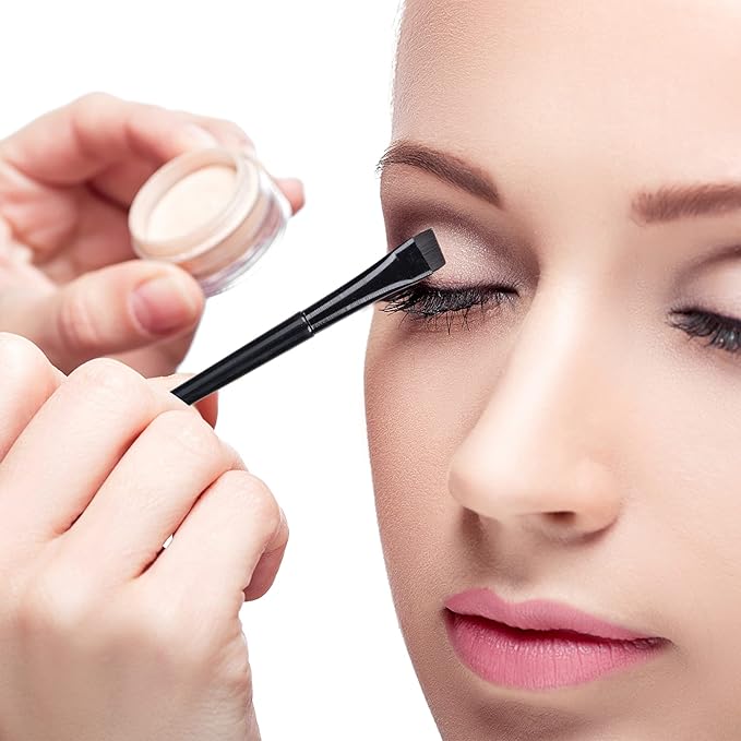 16 Pcs Eyeliner Brush Eyebrow Tint Brushes Brow Brushes Set Flat Tapered Eyebrow Concealer Ultra Thin Christmas Makeup Brush Fine Angled Slanted Eye Shadow Applicator Sticks Brushes
