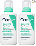 CeraVe Balancing Air Foam Face Wash,Foaming Facial Cleanser Combination Skin,8HR Oil Control,24HR Hydration,Fragrance-Free & Non-Comedogenic,With Glycolysine™ & 3 Essential Ceramides,8oz,(Pack of 2)