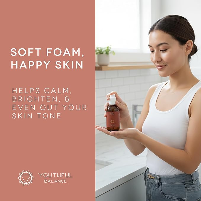 YOUTHFUL BALANCE Niacinamide Face Cleanser - Gentle Sulfate Free Daily Wash for Sensitive Skin - Vitamin B3 for Visibly Refined Pores & Reduced Redness - Fragrance Free - 240ml