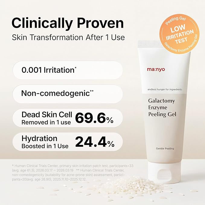 MANYO Galactomy Enzyme Peeling Gel, Face and Body Scrub, Dead Skin Remover, Blackhead Remover, Korean Exfoliating Gel, Korean Skin Care, 2.5fl oz (75ml)