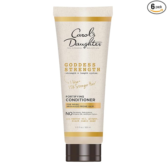 Carol's Daughter Goddess Strength Fortifying Conditioner For Wavy,Coily and Curly Hair,Sulfate Free Conditioner with Castor Oil for Weak Hair,11 Fl Oz,(Pack of 6)