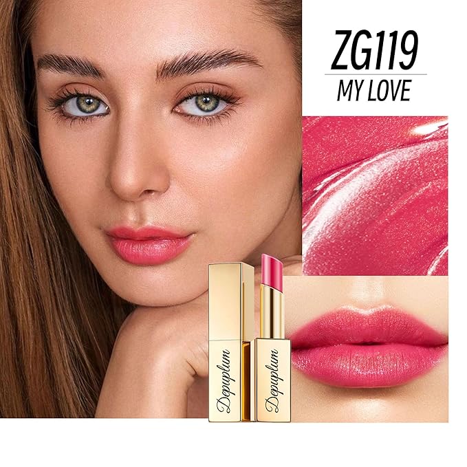 Depuplum Berry Red Lipstick Moisturizing for Women Shimmer Tinted Lip Balm Cranberry Hydrate Nourish Lip Gloss Cruelty Free Lip Makeup, ZG119 My Love
