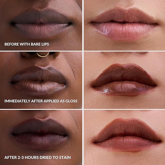 Mango People Hydrating Glossy Fruit Lip Stain, Long Lasting Tint & Oil Stain, Lightweight Lip Makeup with High-Shine Finish for Soft, Smooth and Nourished Lips - Jamun Jelly