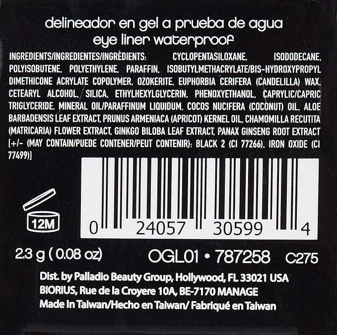 Palladio Liner Obsessed Waterproof Gel Eyeliner, Black