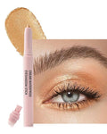 Gold Cream Eyeshadow Stick,Gold Eyeshadow Brightener with Sharpener & Blending Blush, High Pigment Neutral Eye Shadow Stick, Waterproof Smooth Glitter Eyeliner Buildable Beauty Makeup for Women-04