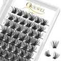 QUEWEL Lash Clusters 72 Pcs Wide Stem Individual Cluster Lashes C/D Curl 8-18mm DIY Eyelash Extension False Eyelashes Natural&Mega Styles Soft for Personal Makeup Use at Home (Mega-C-MIX12-18)