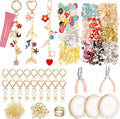 VioraWhite Lip Gloss Charm Kit Lip Gloss Keychain Making Kit Including Assorted Charms Keychain Clips Extender Chain(944 Pcs,Classic Style)