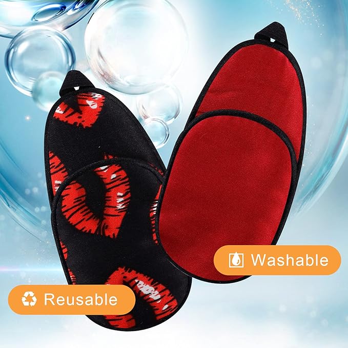 eZAKKA Eye Patches for Adults, Eye Patch for Glasses, Silk Medical Eyepatch for Lazy Eye Patches for Women Amblyopia Strabismus and After Surgery (Red Lips + Claret)