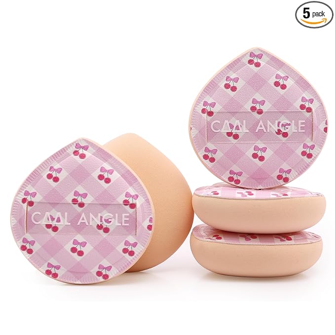 5Pcs Cherry Pink Makeup Sponge For Foundation Concealer And Powder, latex free Blender Sponge For Natural And Easy Makeup Soft Long-lasting And Beginner-friendly, Medium