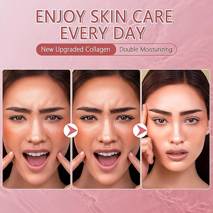 5PCS Bio-Collagen Face Mask, Bio-collagen Real Deep Mask, Collagen Mask Overnight, Hydrating Hydrogel Masks, Anti Aging, Firming, Elasticity Improvement, for All Skin Types, 1.19 Fl Oz