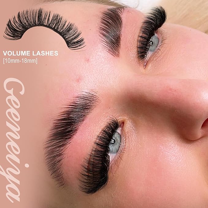 Geeneiya Volume Lash Clusters D Curvature Eyelash Clusters Thick Cluster Eyelash Extensions Wispy Individual Lashes Extensions Waterproof Lashes DIY at Home for Beginners with Lash Map
