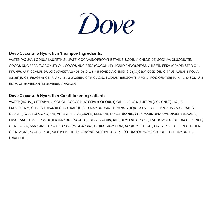 Dove Shampoo Coconut & Hydration 28 Fl oz Conditioner Coconut & Hydration 28 Fl oz