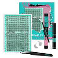 Lash Clusters Kit,160pcs Natural Eyelash Extension with Lash Bond and Seal Waterproof,Remover For Lashes Cluster,Lash Applicator Tool For False Eyelashes Extensions At Home(Lavendy,Kit)