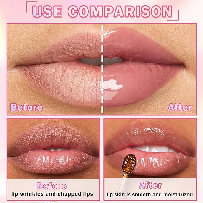 5PCS Bee Lip Balm Honey Pot Honey Watermelon Cherry Apple Strawberry Lip Balm,Moisturizing Sleeping Lip Mask Reduces Lip Lines Prevention Dry and Cracked