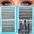 Wispy Lash Clusters Kit 640pcs Eyelash Cluster Extensions Curl Individual False Eyelashes Natural Fluffy Mink Lash Extension Kit (Lash Clusters-30D+40D+50D+60D KIT, Lash Clusters)