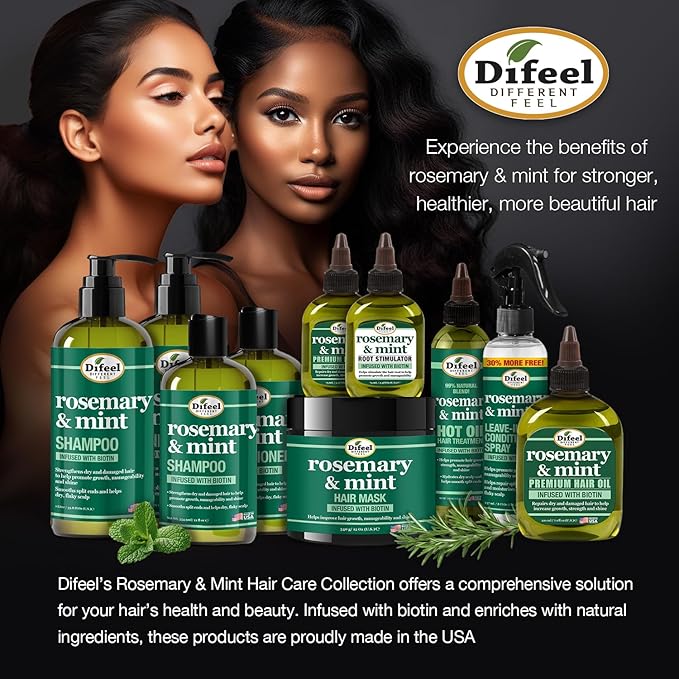 Difeel Elevated Rosemary Mint Hair Conditioner with Biotin 12 oz. - Made with Natural Rosemary & Mint to Strengthen Dry, Damaged Hair, Promote Growth, Smooth Split Ends & Moisturize Dry Scalp