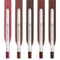 Lamel Gel Lip Liner Pencil - 5 Pack - 2-in-1 Waterproof Lip Liner Set - 8- Hour Wear, Creamy, Sharpenable, Pigmented - Smooth Finish & Full Coverage - Intense Brown, Berry, Chilli, Mauve, Spicy Nude