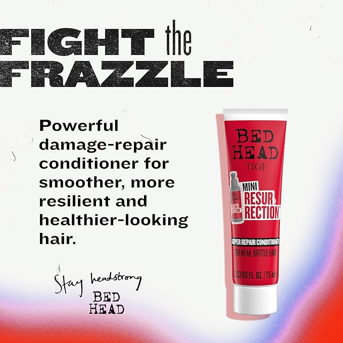 Bed Head by TIGI Resurrection Super Repair Conditioner Travel Mini – Repairing conditioner for dry, brittle and damaged hair with added moisture and nourishment, 2.53 fl oz