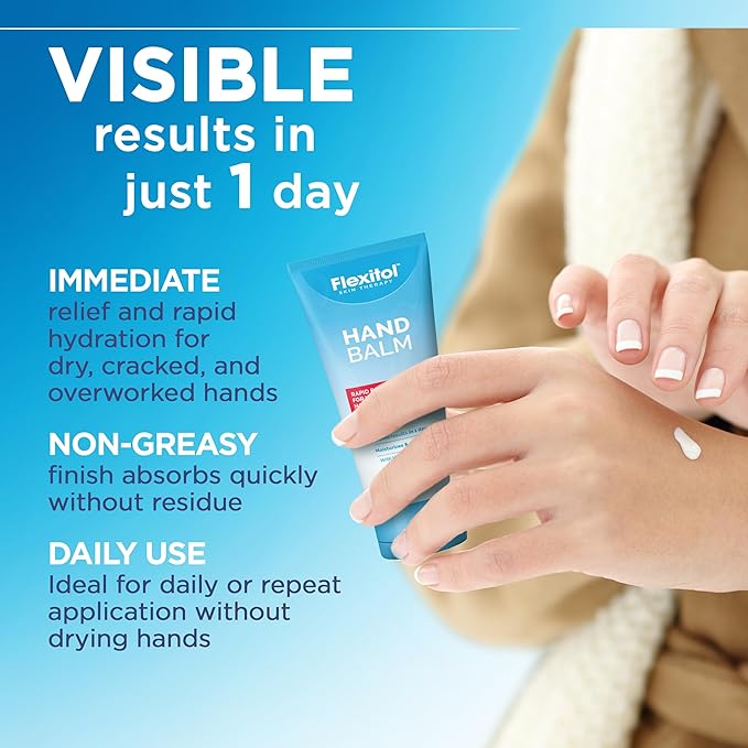 Flexitol Hand Balm Two Pack, Intensive Relief Cream for Dry, Cracked Hands, Non-Greasy Hydration, 2 oz Tube