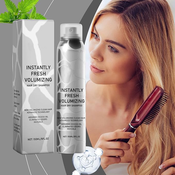 SECONDDAY Volumizing Dry Shampoo Spray for Dark Hair - Instantly Fresh Natural Formula with Added Lift, No White Residue & Travel Size Convenience (3PCS)