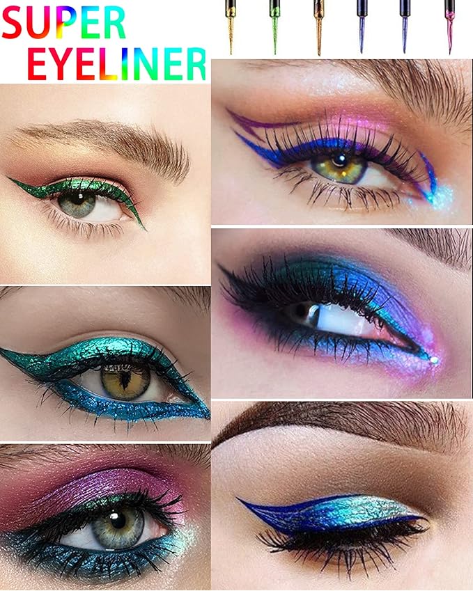 Chameleon Glitter Eyeliner Liquid-1Pcs Brown Gold Metallic High-Pigmented Colored Makeup Glitter Pen for Eye Liner Eyeshadow,Ultra-Fine Tip Multichrome Eyeliner,Christmas Makeup Gift for Women-03