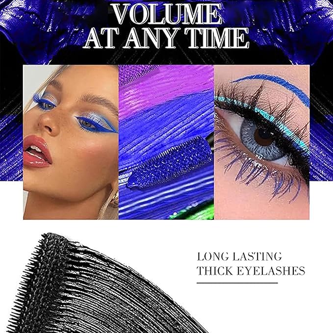 White Volume Lash Mascara, 5D Silk Lash Colored Mascara Waterproof Long Lasting Eyelash Smudge-Proof Volume Lengthening, Defining, Curling, Color Lash Party Stage Use, #05