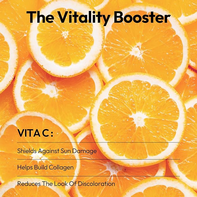 LAPCOS Vita C Sheet Mask - Rejuvenating & Revitalizing Face Masks with Vitamin C for Dull, Tired Skin - Highly Breathable Eucalyptus-derived Tencel Sheet - Korean Skin Care (Pack of 5)