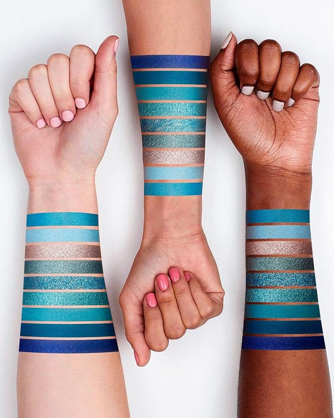 MAKI YIKA Blue Eyeshadow Palette for Women Blue Eye Shadow 9 Color Matte Shimmer Glitter Eye Makeup Palette Long Lasting Pigmented Eyes Makeup-9Blue