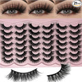 Mink Lashes Wispy Cat Eye Natural Fluffy Strip Lashes Pack C Curl False Eyelashes Natural Look Soft Cateye Faux Mink Eyelashes Bulk