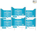 Amazon Basics Makeup Remover Wipes, Gentle Cleansing, Dermatologist Tested, Hydrating with Hyaluronic Acid, Plant-Based, Alcohol-Free, Removes Waterproof Mascara, No-Rinse Formula, 25 Count, 6-Pack