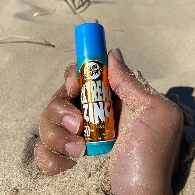 Sun Zapper Extreme Zinc Sunscreen Stick SPF 50+ Blue Bay – Colored Water Resistant Mineral Sunscreen for Face, Zinc Oxide Surf Sunscreen Stick for Water Sports, 15g (0.53 oz), Australian Made