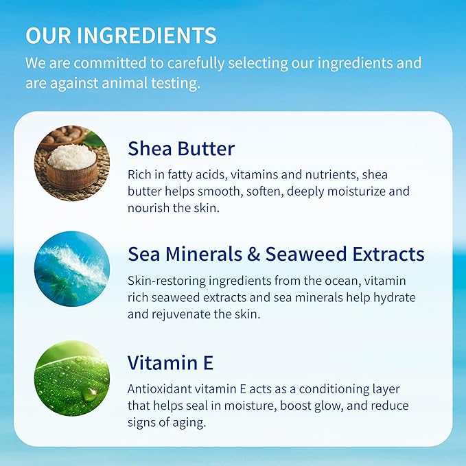 Inis the Energy of the Sea - Revitalizing Body Lotion for Women and Men, Large Pump, Daily Body Moisturizer with Seaweed, Shea Butter and Vitamin E, Clean Ocean Fresh Scent, 16.9 fl oz