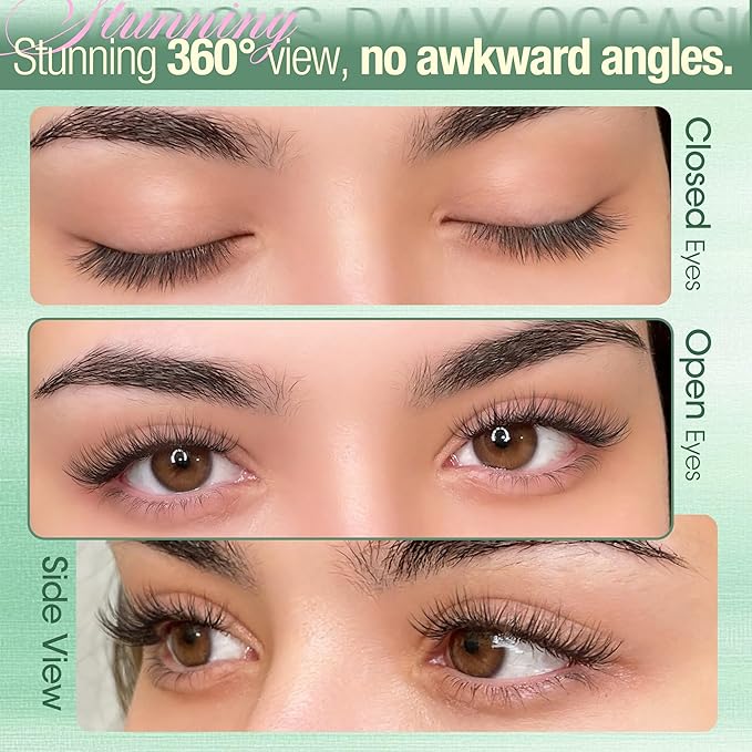 Natural Lash Clusters 11-12MM Eyelash Clusters Clear Band Individual Lashes Short Wispy Cluster Lashes C Curly Cluster Eyelash Extensions for Everyday Makeup by Lvmixwig