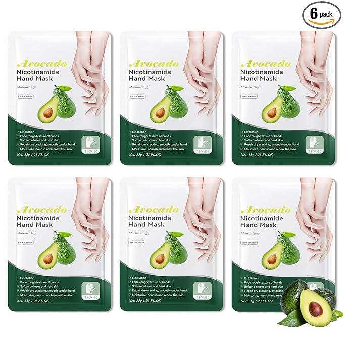 6PCS Hand Masks,Hydrating Hand Masks Moisturizing Gloves Overnight for Dry Cracked Hands,Daily Hand Care Hand Masks Gift Set for Women and Men F